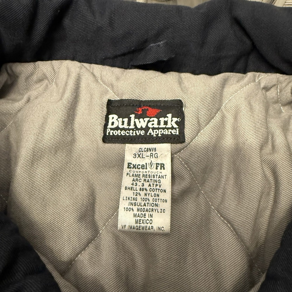 Bulwark 3XL CLC8NV Flame Resistant Premium Insulated‎ Coverall Navy Blue